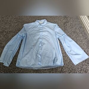 Blue BEACHLUNCH LOUNGE romantic oversized Cottagecore Ruffles bell bottom sleeve